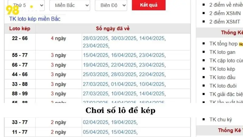 Chơi số lô đề kép